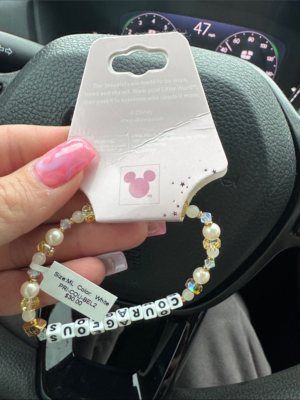 BNWT Disney’s Belles Courageous Little Words Project Beaded Bracelet - Picture 2 of 2